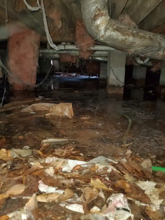 Crawl space flood assessment for Commercial Water Damage Restoration in Gouverneur