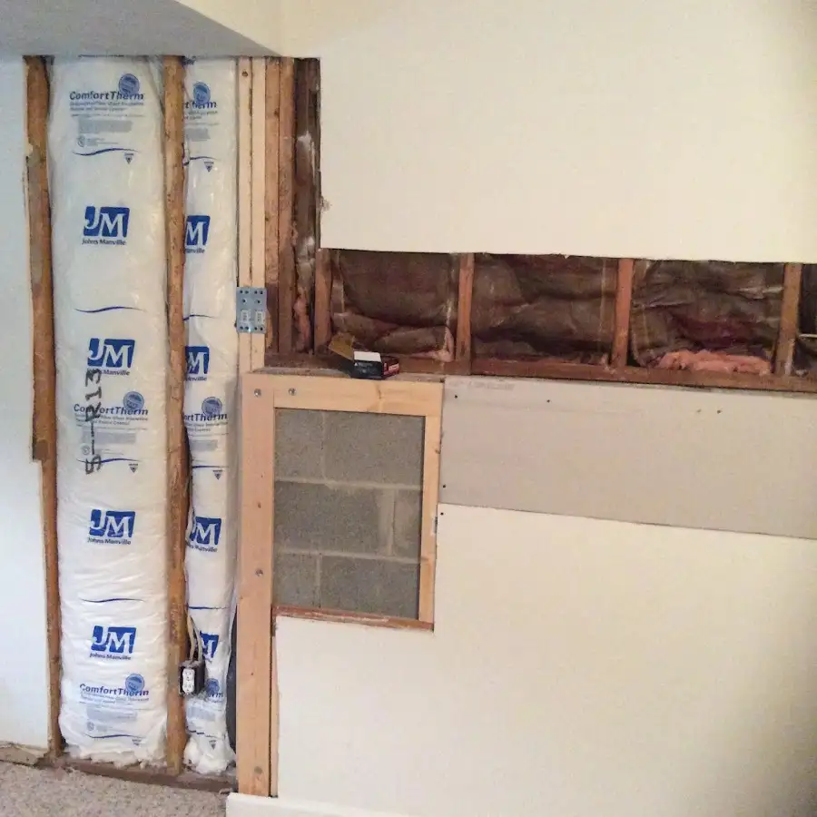 Wall insulation replacement during Basement Flood Cleanup in Gouverneur